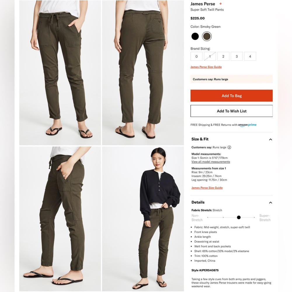 James Perse super soft twill pants